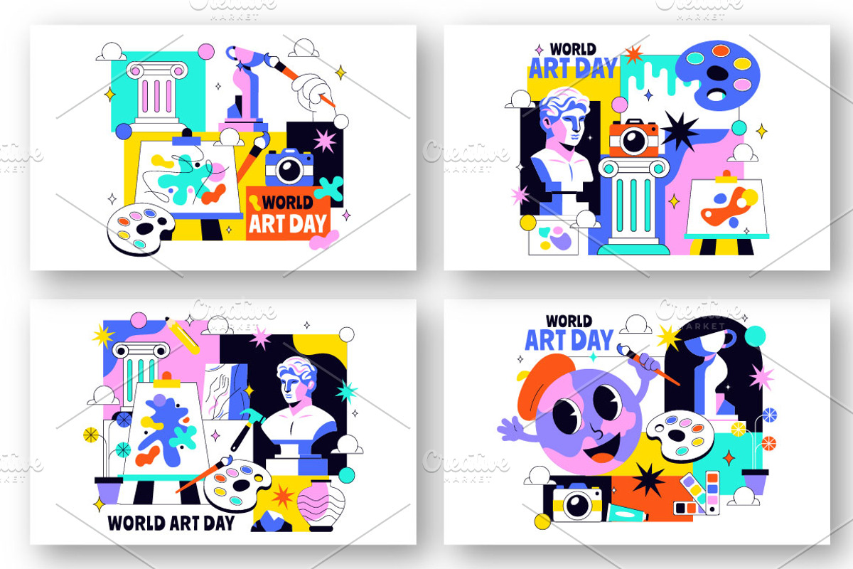 10 World Art Day Illustration, a Decorative Illustration by denayunebgt (Photo 3 of 4)