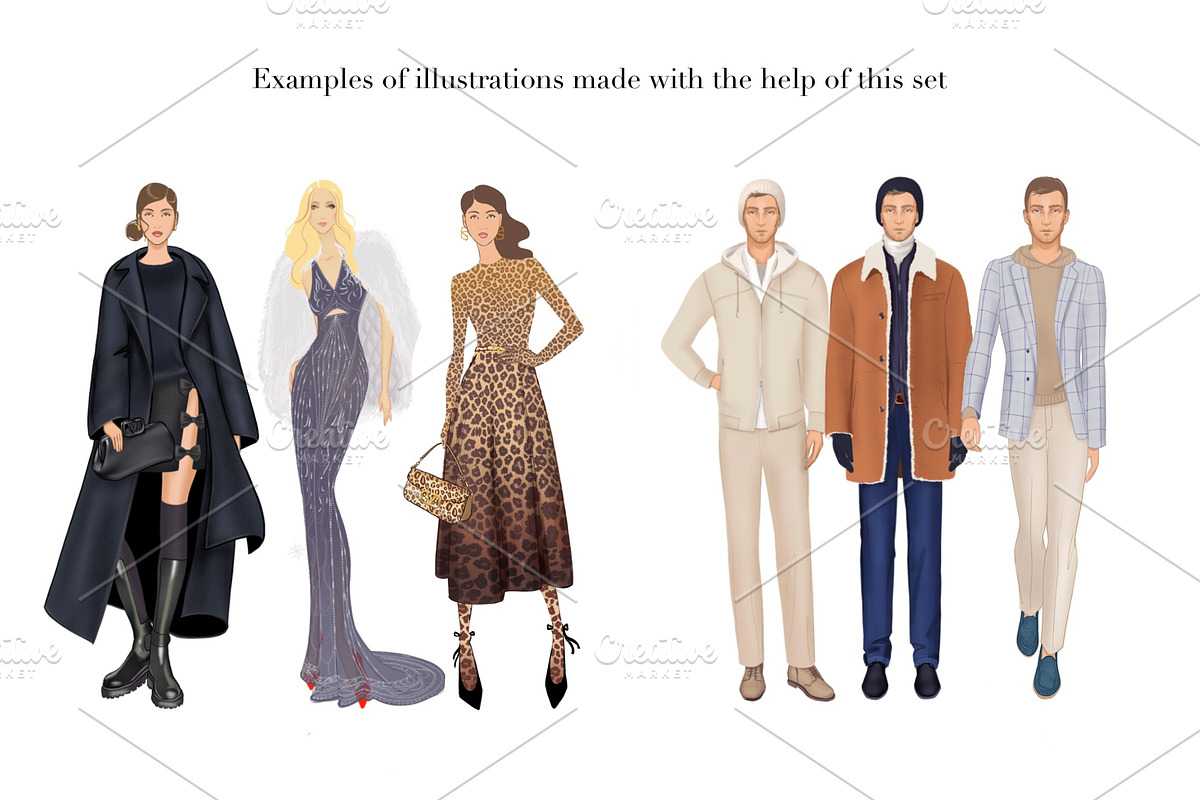 64 Fashion stamps for Procreate, a Brush Add-On by byJuliaKors (Photo 2 of 3)