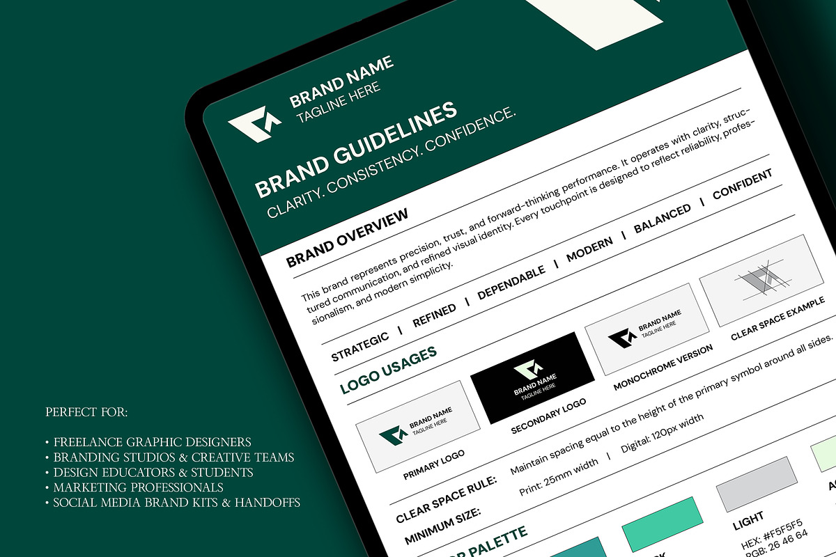 One Page Brand Guidelines, a Brochure Template by Artisan Vibes (Photo 4 of 5)