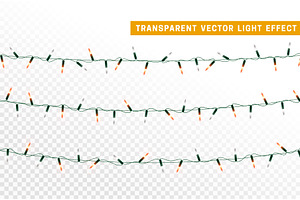 Christmas lights garlands., an Illustration by Modern vector