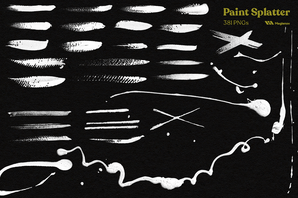 Paint Splatter [381 PNGs], a Texture Graphic by Meglenov (Photo 9 of 12)
