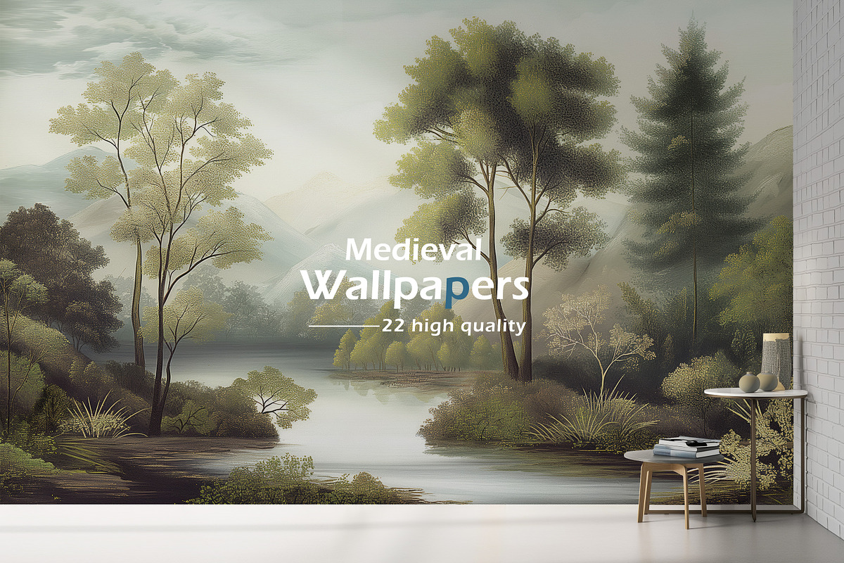 Hand drawn old century forest wallpa, a Wallpaper Graphic by Muzi pear studio (Photo 1 of 11)