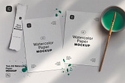 Two A5 Watercolor Paper Mockup, a Product Mockup by Custom Scene (Thumbnail 2 of 10)
