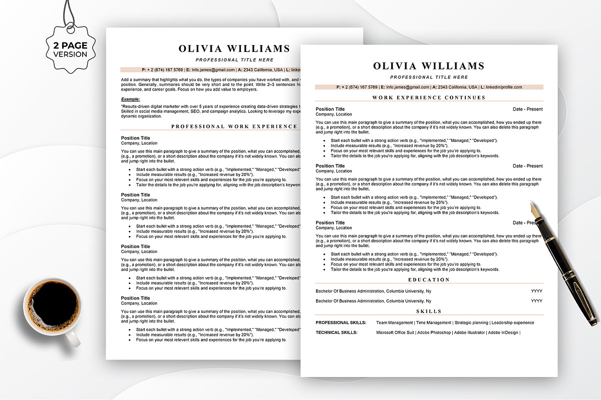 Fresher ATS Resume Template in word, a Resume Template by Design_Xlab (Photo 2 of 10)
