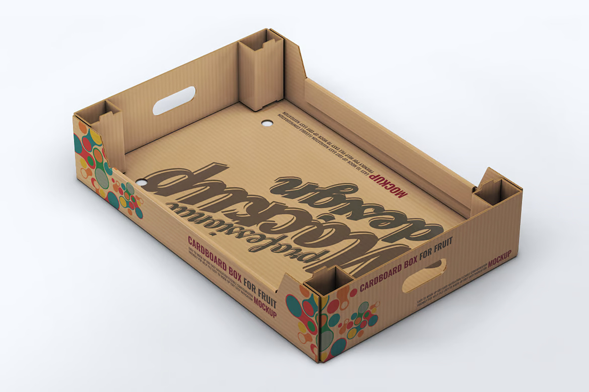 Cardboard Box Fruit Package Mock-Up, a Packaging Mockup by Se٧enStudio (Photo 6 of 8)