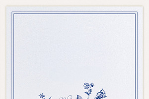 Blue floral bouquet illustration on textured paper creating a fo, an Illustration by Studio ANNA