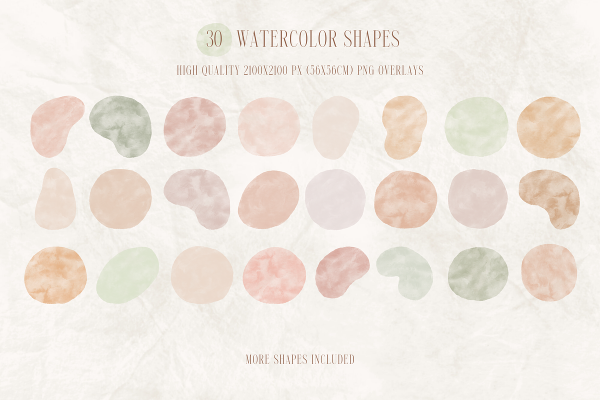 Watercolor Shapes and Gold Overlays, a Texture Graphic by Minky Moo Creations (Photo 2 of 19)