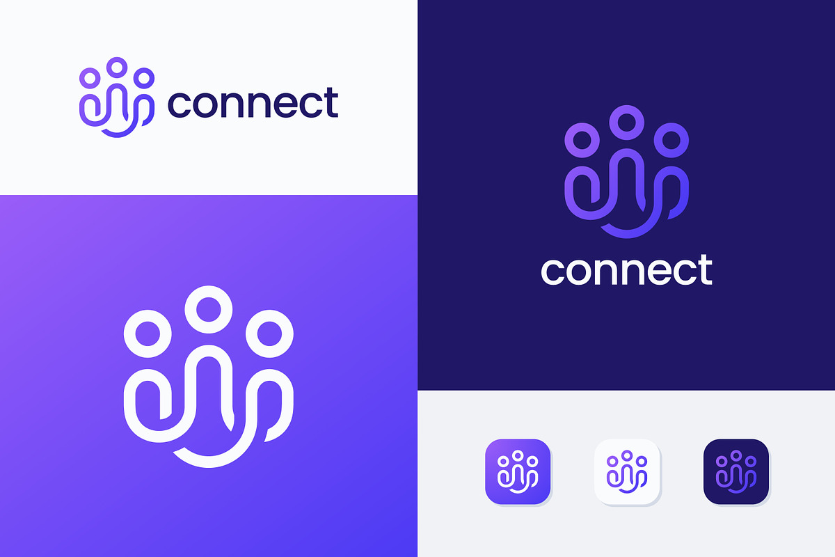 People Connect Logo Technology, a Branding & Logo Template by Signatoro