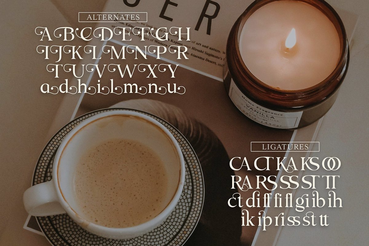 Vihaura - Decorative Serif Typeface, a Serif Font by Graphue (Photo 4 of 9)