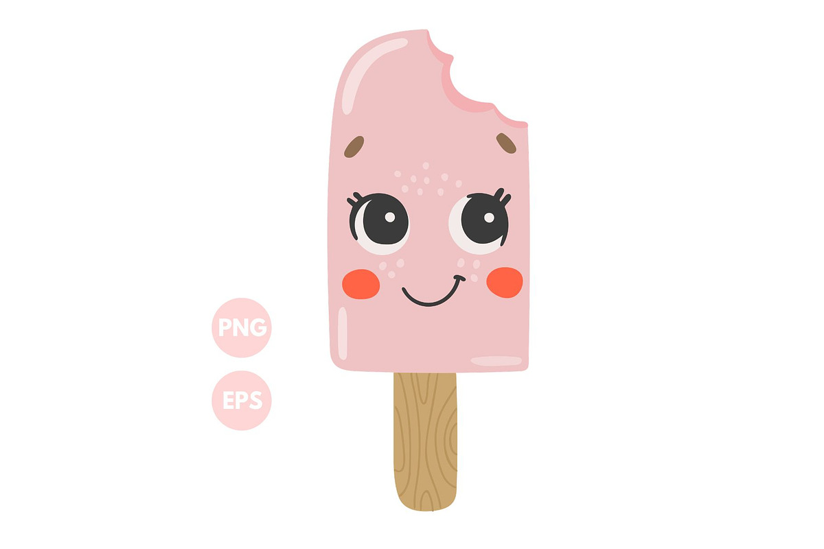 Cute Ice Cream Illustration, a Food Illustration by ⋒DesignECShop⋒ (Photo 1 of 3)