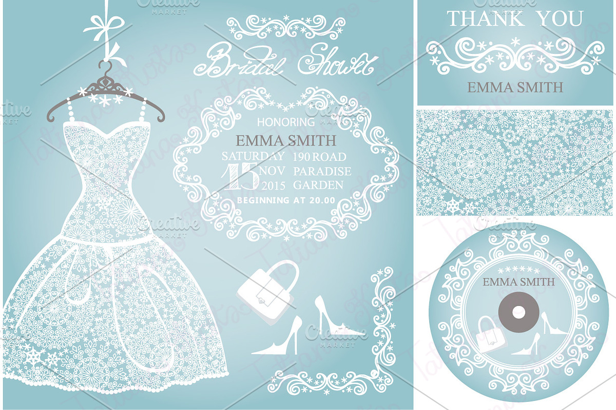 Winter wedding.Bridal shower, an Invitation Template by Tatianakost49 (Photo 3 of 3)