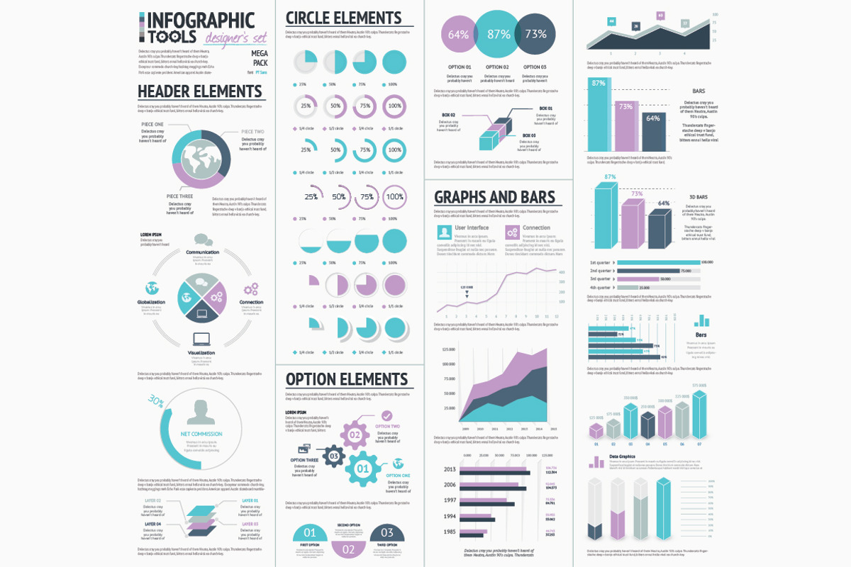 Huge Infographic Vector Elements Set, an Illustration by Infographic Template Shop