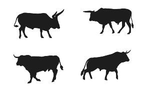 Bull Silhouettes Set 1 Procreate