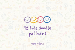 Hand-Drawn Kids Doodle Patterns