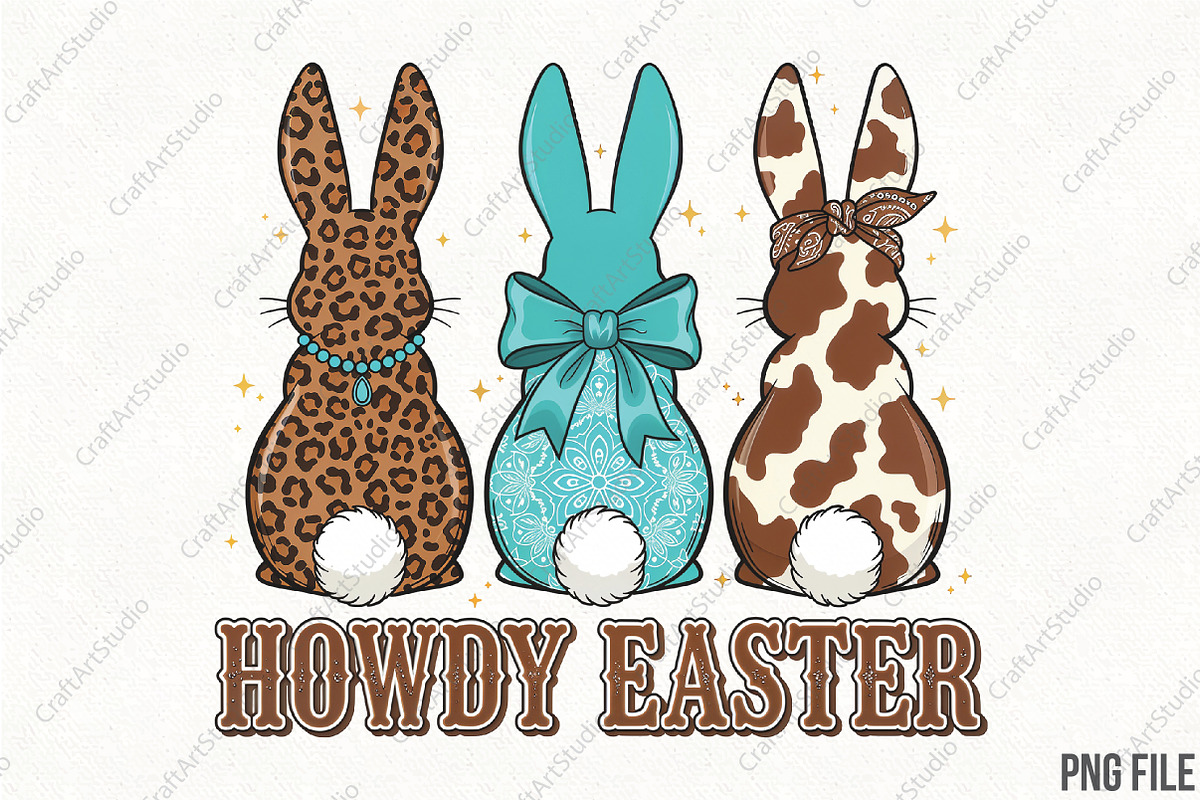 Howdy Easter Western Bunny Png, an Illustration by CraftArtStudio (Photo 1 of 4)