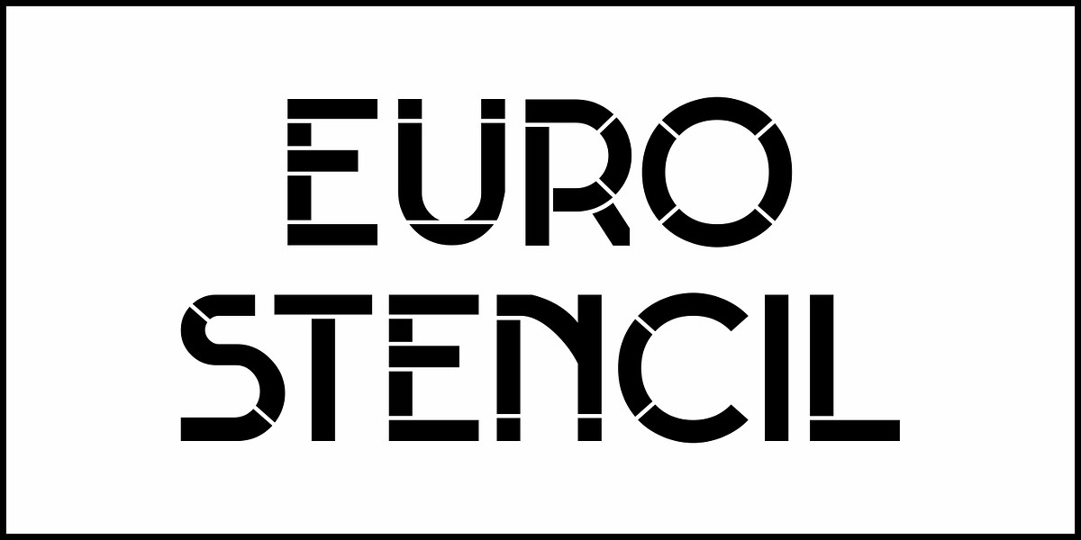 Euro Stencil JNL, a Font by Jeff Levine Fonts (Photo 2 of 5)
