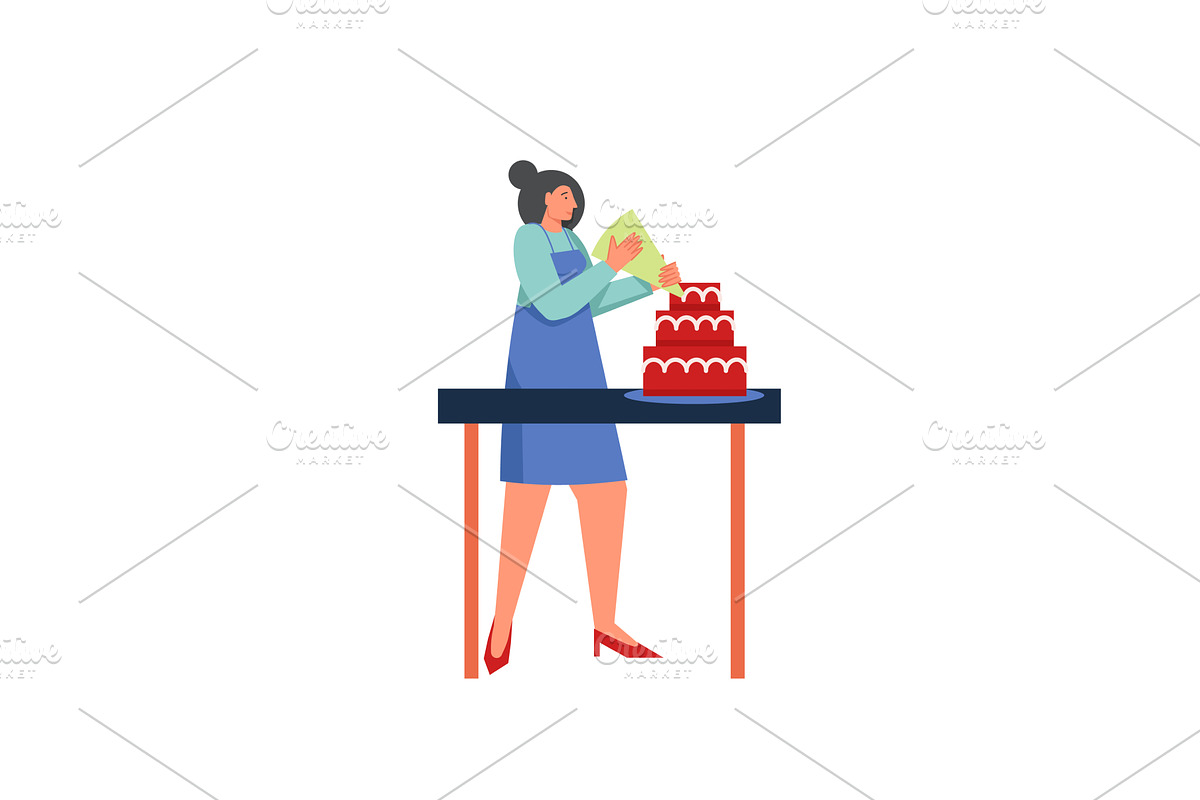 Restaurant cook, vector flat style, a Person Illustration by Sky Pics Studio