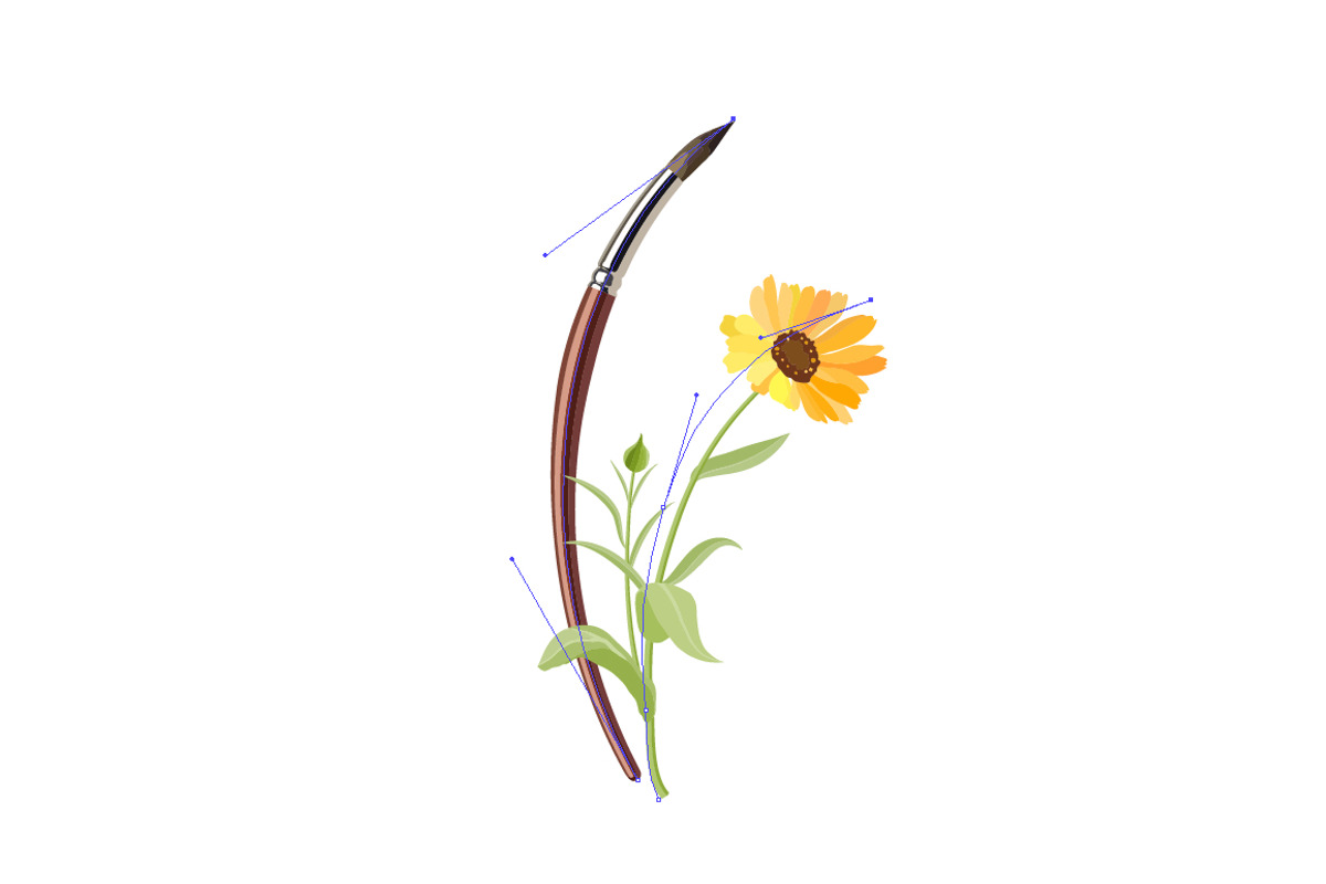 Vector object brushes. Calendula preview 2