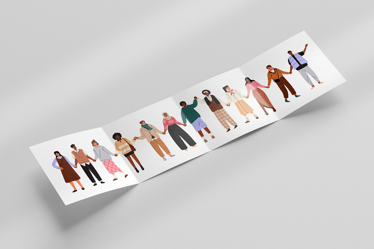 People group holding hands together, a Person Illustration by PaperTrident (Photo 5 of 5)