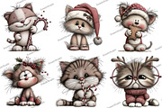Funny Christmas Cats Clipart, an Illustration by DreamArtGraphic (Thumbnail 4 of 5)