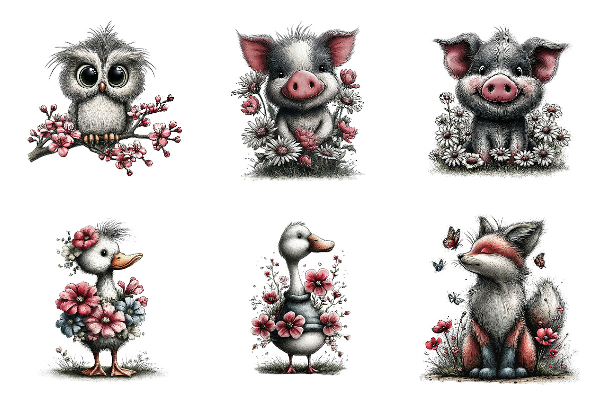 Whimsical spring clipart, an Illustration by SinaCreation (Photo 3 of 11)