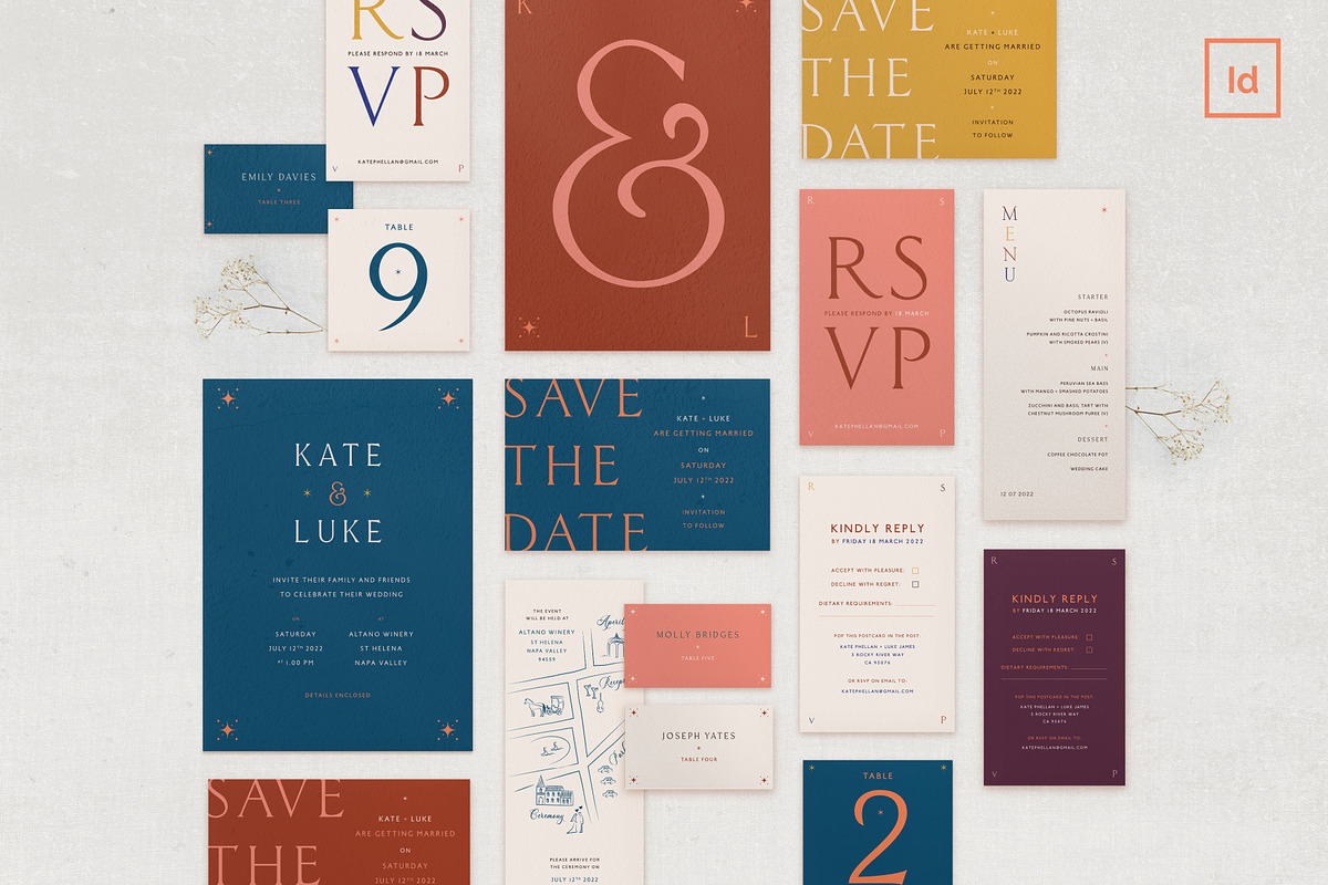 Wedding Stationery Template Kit, an Invitation Template by InDesignSkills (Photo 8 of 13)