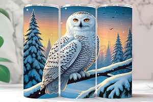 Watercolor Snowy Owl Tumbler PNG, an Arts & Entertainment Photo by LamanAzalea