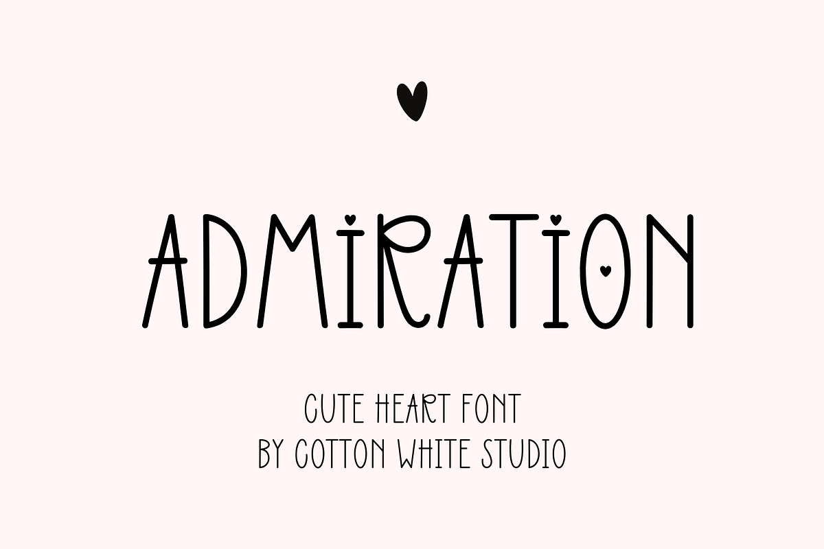 Admiration Cute Heart Font, a Handwritten Font by Sofia Skoog (Photo 1 of 10)