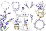 Lavender Watercolor Collection, an Object Illustration by CaraulanStore (Thumbnail 1 of 9)