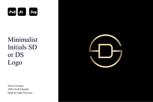 Minimalist Initials SD or DS Logo, a Branding & Logo Template by Luxury Logos