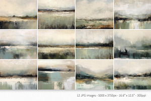 Muted Abstract Landscape Paintings