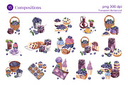 Blueberry Watercolor Hand Drawn, a Food Illustration by CreativeValuation (Thumbnail 3 of 17)