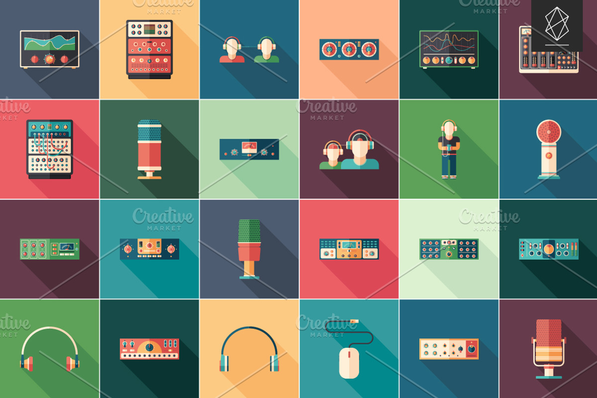 100 Multimedia world flat icons set, an Icon by Yury Velikanov (Photo 3 of 5)