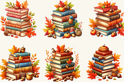 Watercolor Fall Books Autumn Clipart, a Work Illustration by cherrydesign (Thumbnail 2 of 3)