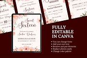 5 Sweet Sixteen Invitations Floral, a Templates & Theme by TemplateCastleStore (Thumbnail 9 of 9)