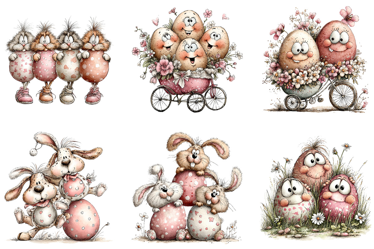 Watercolor Easter Kids Clipart, an Illustration by CraftArtStudio (Photo 4 of 6)