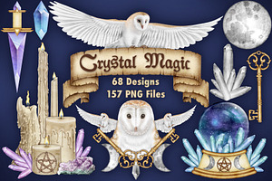 Crystal Magic clip art set.