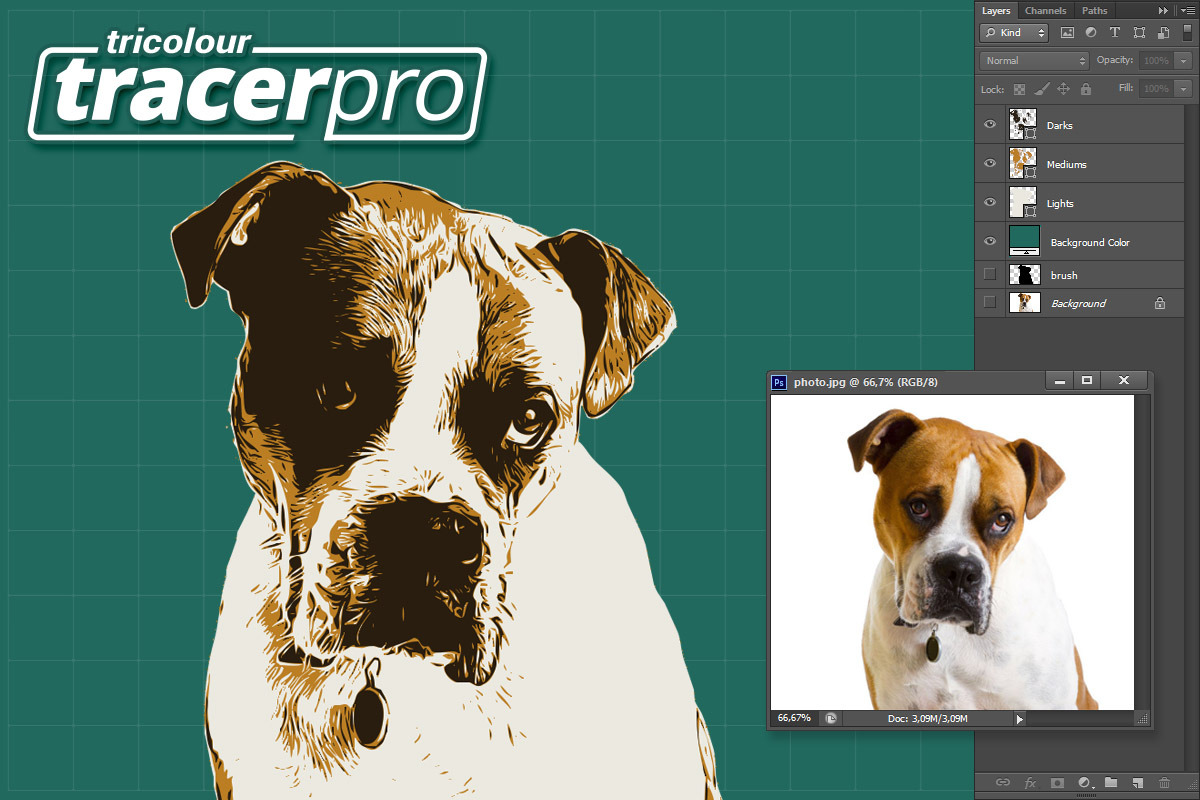 Tricolour Tracer Pro, an Action Add-On by g design (Photo 5 of 8)