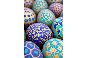 Vibrantly patterned easter eggs with, an Abstract Photo by Lermont51