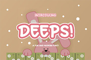 Deeps a Fun and Modern Font, a Sans Serif Font by Bayuktx (Thumbnail 1 of 4)