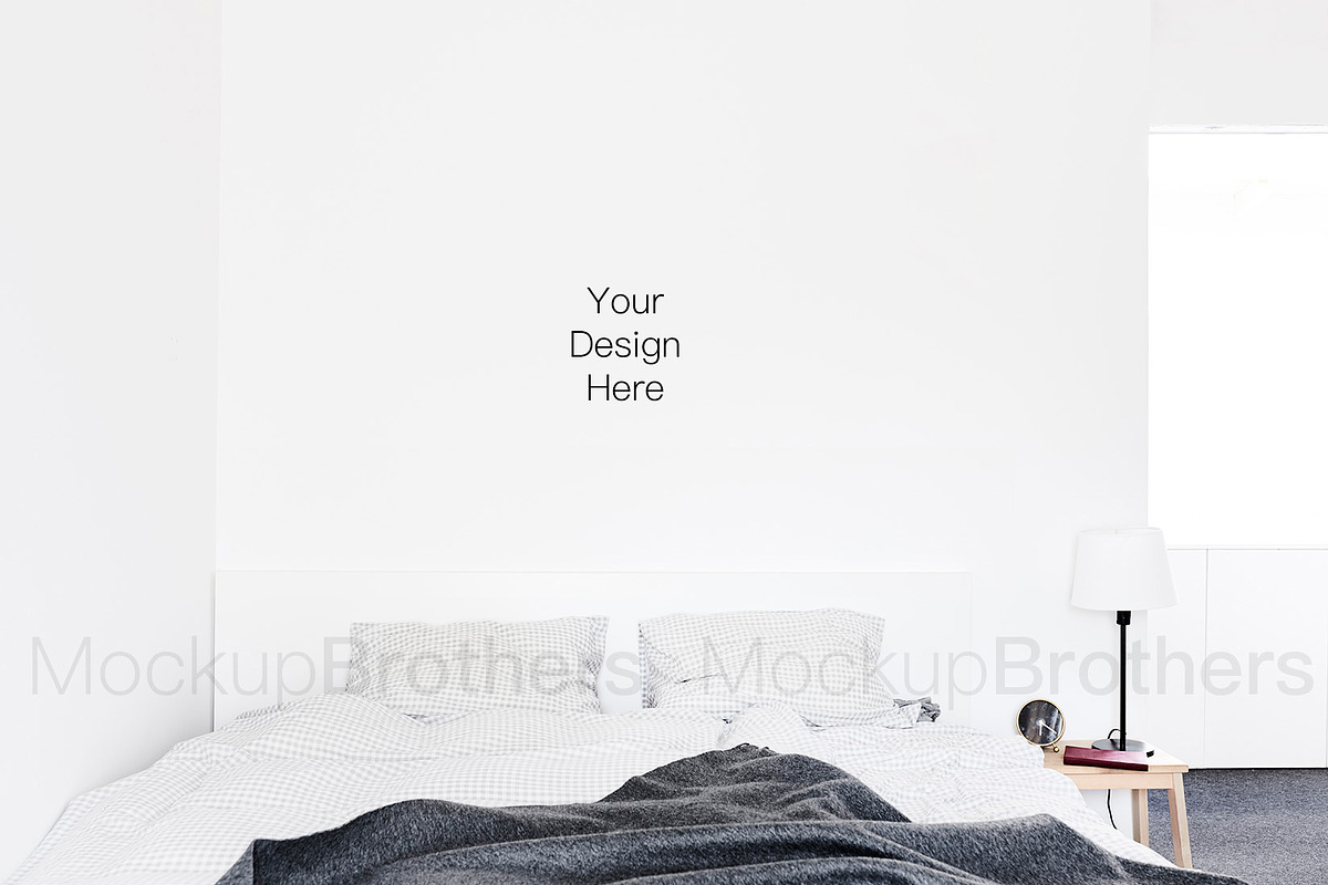 Bedroom mockup Empty wall mock up 38, a Print Template by MockUpBrothers (Photo 3 of 5)