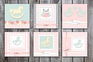 It's A Girl. Cute Greeting Cards