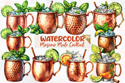 Moscow Mule Cocktail Watercolor Clip, an Illustration by Designworld (Thumbnail 1 of 6)