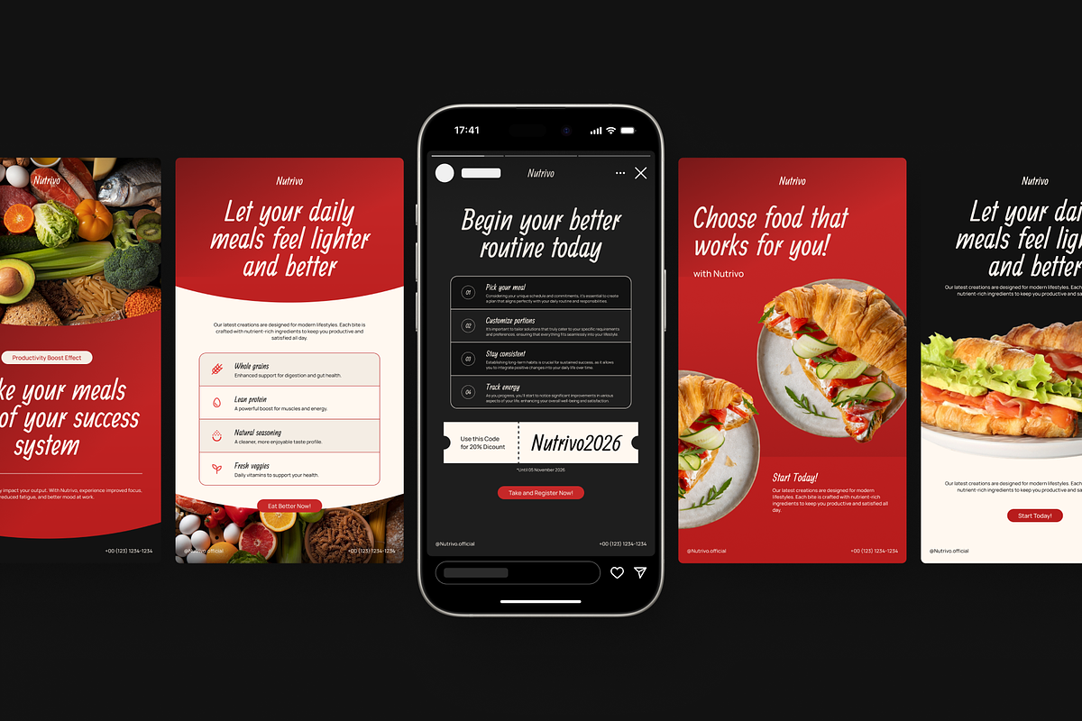 Nutrivo-Food & Beverage Social Media, a Social Media Template by SLAB! Design (Photo 3 of 8)