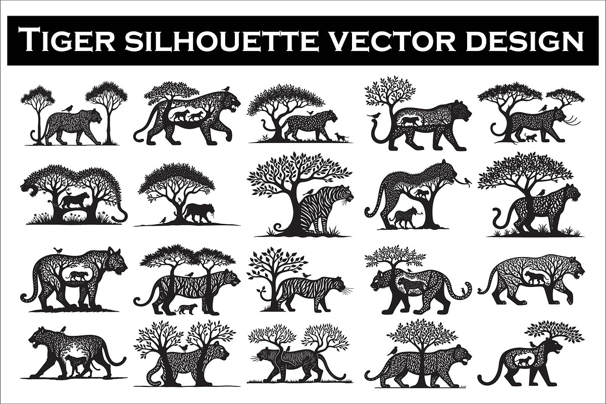 Beautiful Cheetah Silhouette Vector, an Illustration by Amazin_art (Photo 1 of 21)