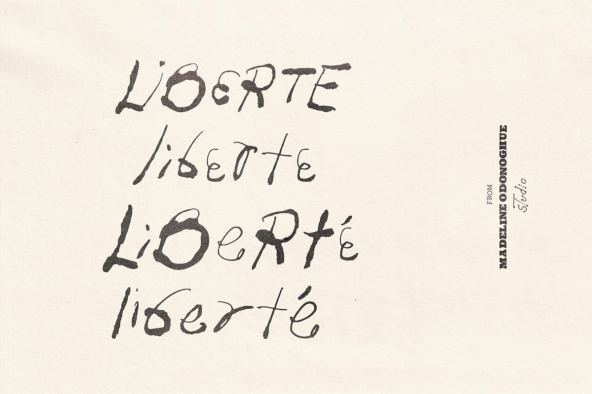 Liberte Hand Painted Font, a Handwritten Font by Madeline ODonoghue Design (Photo 7 of 11)