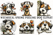 Whimsical Spring Peeking Dog Clipart, a Seasonal Illustration by OK Design (Thumbnail 3 of 6)