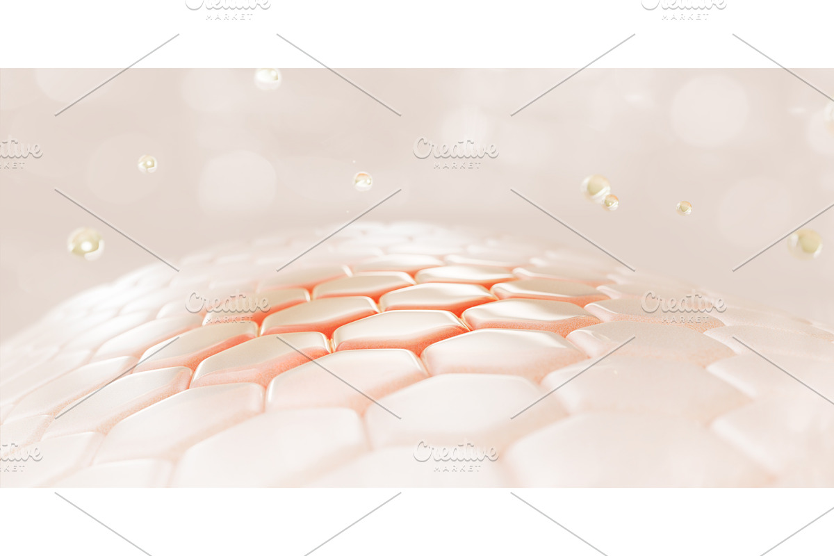3d dry skin with red spot and gold, a Healthcare Illustration by Marozhkastudio