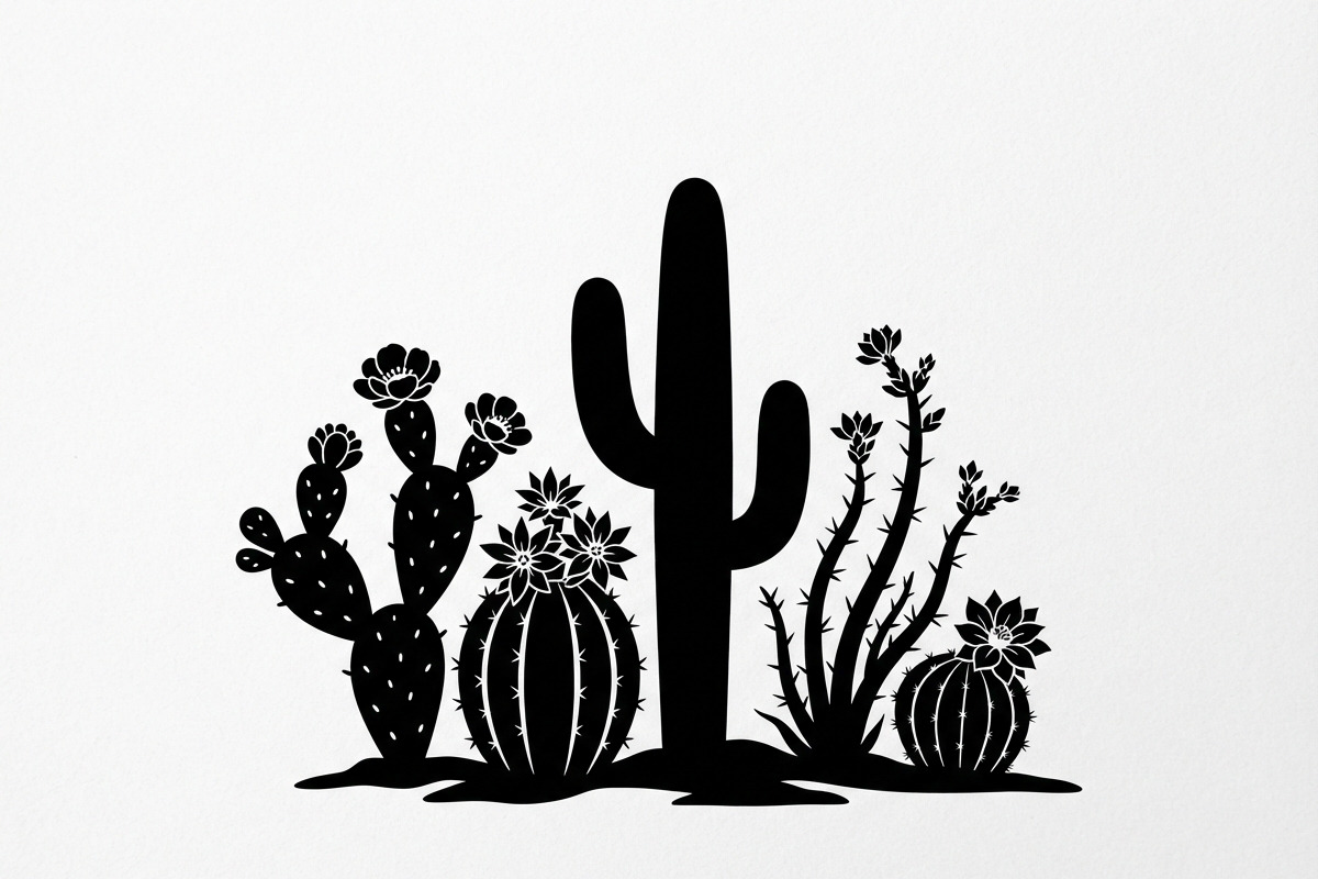 60 Desert Cactus Floral Silhouette, a Seasonal Illustration by Amazin_art (Photo 3 of 21)