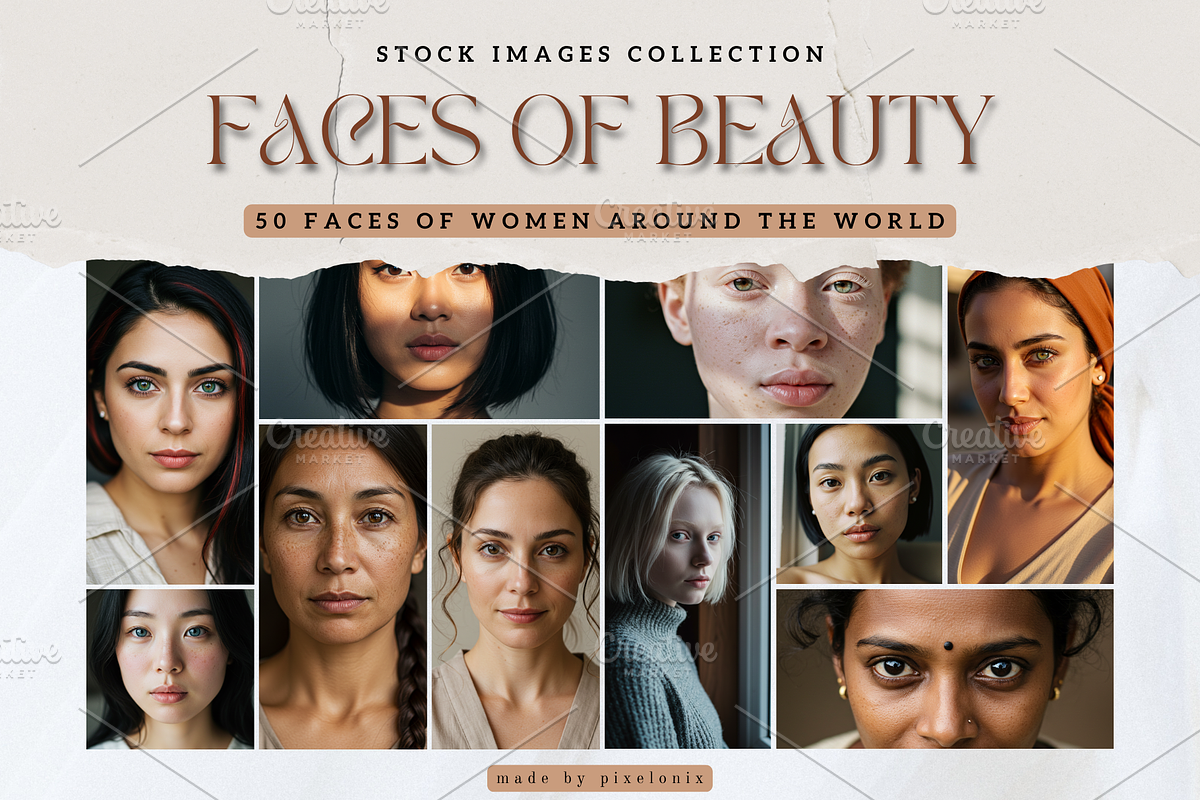 50 Diverse Women Face Stock Images, a Photo by pixelonix (Photo 1 of 3)